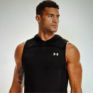 Men’s Under Armour Seemless Sleeveless Hoodie - Black Large